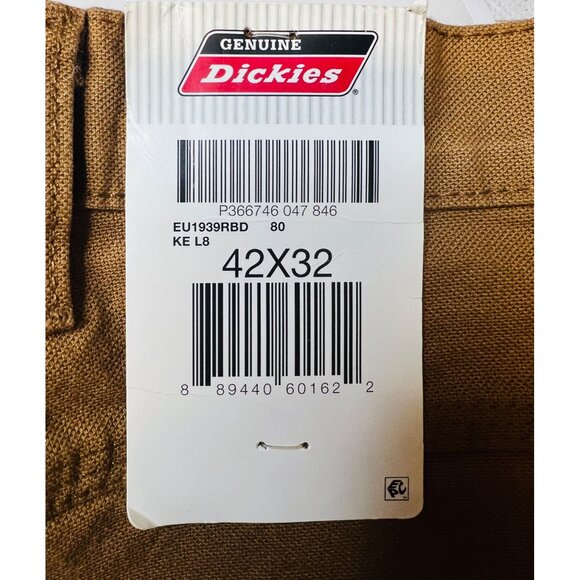 Heavy Duty Dickies Brown Mens Carpenter Jeans Flex 42X32 Pockets Straight Leg - Picture 3 of 4
